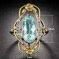Vintage Palace Style Hollow Flower Ring, Fashion Zircon Finger Ring Jewelry Accessory For Women view 4