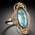 Vintage Palace Style Hollow Flower Ring, Fashion Zircon Finger Ring Jewelry Accessory For Women view 2