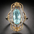 Vintage Palace Style Hollow Flower Ring, Fashion Zircon Finger Ring Jewelry Accessory For Women view 1
