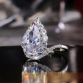 Simple Creative Pear Teardrop Ring For Women With AAA Zircon Inlay European American Jewelry view 2