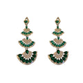 Alloy Rhinestone Fan Drop Earrings For Women, Long Irregular Geometric Ethnic Statement Style view 5