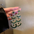 Alloy Rhinestone Fan Drop Earrings For Women, Long Irregular Geometric Ethnic Statement Style view 1