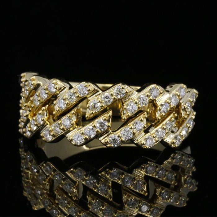 Creative Geometric Chain Ring, Vintage Punk Hip Hop Style Personalized Fashion Finger Jewelry