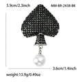 Alloy Spade Heart Brooch With Pearl Pendant For Fashion Clothing view 5