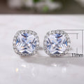 Classic Four Prong AAA Square Zircon Stud Earrings, European Style Supply Ear Jewelry view 5
