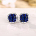 Classic Four Prong AAA Square Zircon Stud Earrings, European Style Supply Ear Jewelry view 2