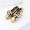 Vintage Alloy Plated Shoe Brooch Pin For Women Coats view 2