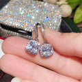 Simple Sparkling Square Cubic Zirconia Drop Earrings For Women, Fashion Commuter Ear Hook Jewelry view 4