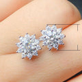 European Style Copper Flower Stud Earrings With Inlaid Zircon For Women And Students view 4