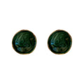 Green Enamel Alloy Geometric Round Statement Stud Earrings For Women Metallic Sweet Cool Style view 5