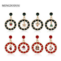 Elegant Christmas Enamel Alloy Hoop Dangle Santa Tree Gift Snowflake Bell Charm For Women Earrings view 1
