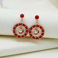 Elegant Christmas Enamel Alloy Hoop Dangle Santa Tree Gift Snowflake Bell Charm For Women Earrings view 2