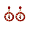 Elegant Christmas Enamel Alloy Hoop Dangle Santa Tree Gift Snowflake Bell Charm For Women Earrings view 5