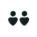 Korean Textured Fabric Heart Drop Alloy Stud Earrings For Women Elegant Fashion Statement Earrings view 5