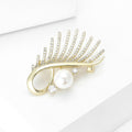 Metal Alloy Zircon Pearl Geometric Brooch For Evening Dress Decoration view 3