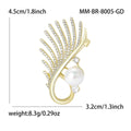 Metal Alloy Zircon Pearl Geometric Brooch For Evening Dress Decoration view 5