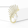 Metal Alloy Zircon Pearl Geometric Brooch For Evening Dress Decoration view 2
