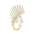 Metal Alloy Zircon Pearl Geometric Brooch For Evening Dress Decoration view 1