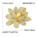 Alloy Zircon Pearl Lotus Brooch Pin For Clothing Anti Exposure view 5