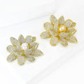 Alloy Zircon Pearl Lotus Brooch Pin For Clothing Anti Exposure view 3