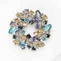 Metal Alloy Czech Rhinestone Bauhinia Flower Brooch For Formal Suits view 3