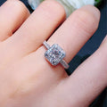 Classic Geometric Square Cubic Zirconia Ring For Women, Trendy Elegant Index Finger Jewelry view 2