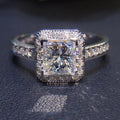 Classic Geometric Square Cubic Zirconia Ring For Women, Trendy Elegant Index Finger Jewelry view 1