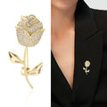 Elegant Alloy Rose Brooch Collar Pin For Suits And Dresses view 3