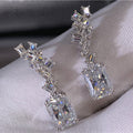 Geometric Irregular Zircon Drop Earrings For Women Wedding Anniversary Gift Jewelry view 3