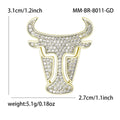 Alloy Zodiac Ox Brooch Creative Men's Suit Lapel Pin view 5
