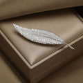 Alloy Zircon Leaf Brooch Pin For Suits And Dresses view 4