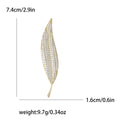 Alloy Zircon Leaf Brooch Pin For Suits And Dresses view 6