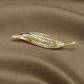 Alloy Zircon Leaf Brooch Pin For Suits And Dresses view 3