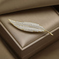 Alloy Zircon Leaf Brooch Pin For Suits And Dresses view 2