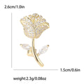 Alloy Micro Paved Zircon Rose Brooch Pin For Collars view 6