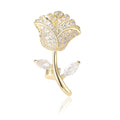 Alloy Micro Paved Zircon Rose Brooch Pin For Collars view 5