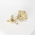 Alloy Micro Paved Zircon Rose Brooch Pin For Collars view 3
