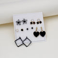 Korean Cute Cartoon Duck Flower Egg Bow Asymmetric Alloy Enamel Pearl Stud Drop Set Earrings view 3