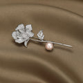 Copper Zircon Rose Brooch Pin For Women's Suit Jackets view 5