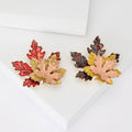 Alloy Enamel Three Color Maple Leaf Brooch Pin For Autumn Apparel view 1