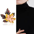 Alloy Enamel Three Color Maple Leaf Brooch Pin For Autumn Apparel view 2
