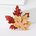 Alloy Enamel Three Color Maple Leaf Brooch Pin For Autumn Apparel view 5