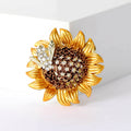 Alloy Enamel Bee Sunflower Brooch Pin For Women's Apparel view 1