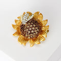 Alloy Enamel Bee Sunflower Brooch Pin For Women's Apparel view 3
