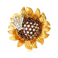 Alloy Enamel Bee Sunflower Brooch Pin For Women's Apparel view 5