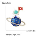 Alloy Enamel Astronaut Planet Brooch Pin For Cute Space Decoration view 4