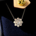 Korean Fashion Snowflake Zircon Necklace Jewelry Set, Versatile Flower Student Accessory Three Piece Set view 6