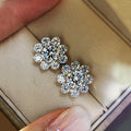 Korean Fashion Snowflake Zircon Necklace Jewelry Set, Versatile Flower Student Accessory Three Piece Set view 3