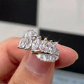 Elegant Full Paved Marquise Cubic Zirconia Ring For Women, European Winter Fashion Finger Jewelry view 4