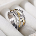Multilayer Wrap Copper Gold Plated Two Tone Zircon Engagement Ring For Women, European Jewelry view 4
